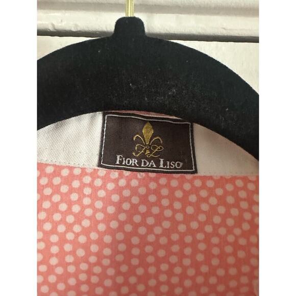 FIOR DA LISO Tessa I Coral Dots Equestrian Button Down Embroidered Butterfly - Picture 3 of 8